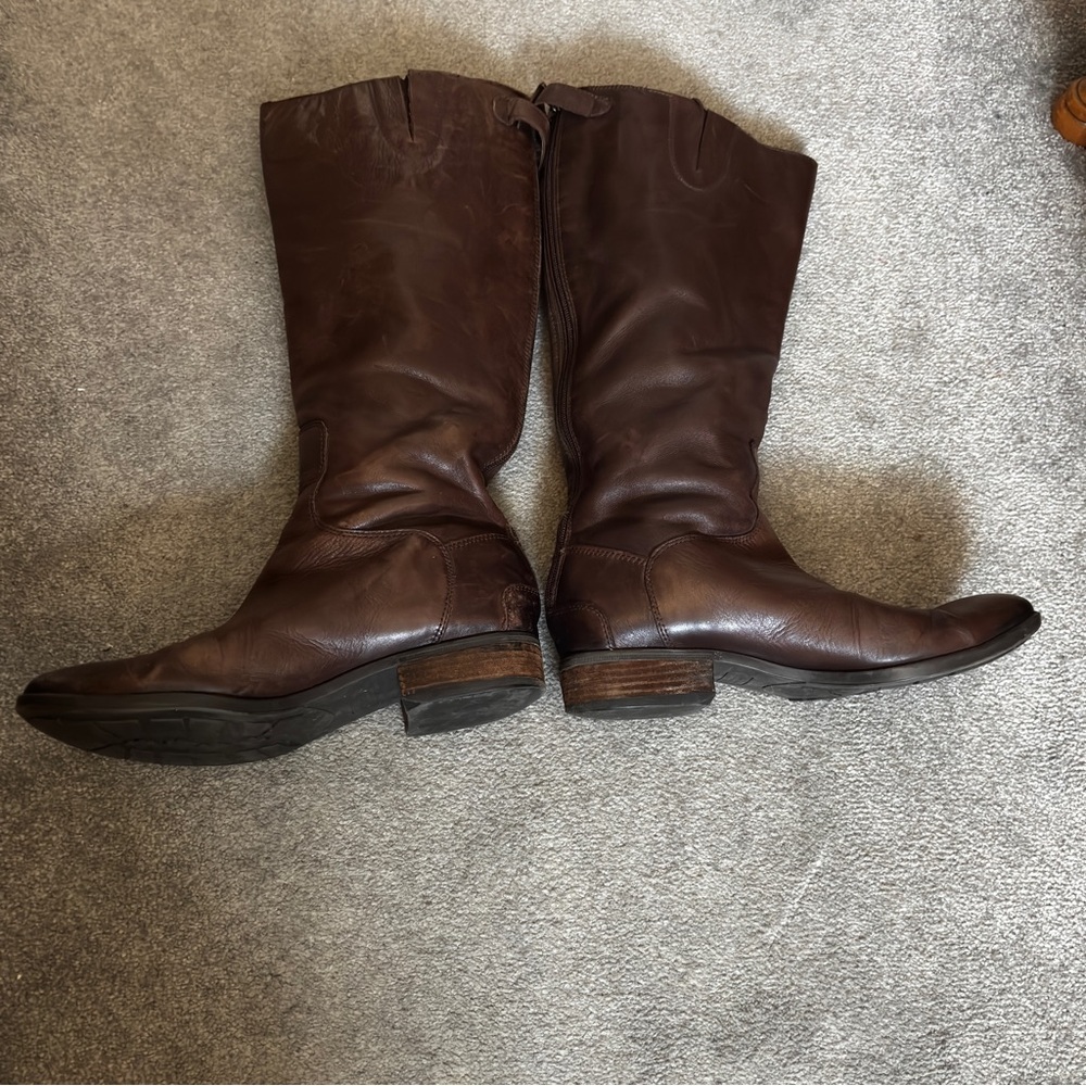Sam Edelman Brown Leather zip up Riding Boots